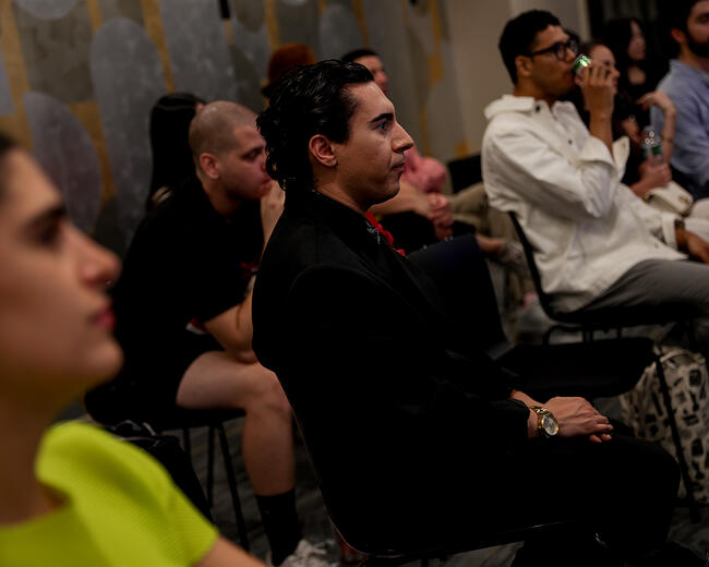 Evan Hirsch, Kanyinsola Onalaja at Black in Fashion Council SS24 